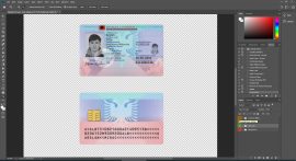albania id card psd template